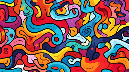 Funny doodle seamless pattern, artistic background