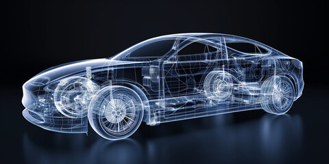 A transparent car under x-ray