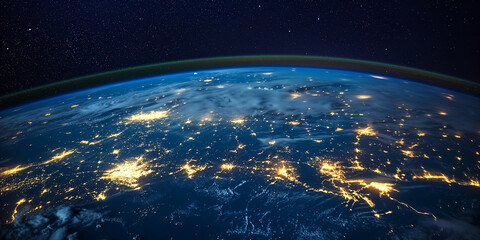Wall Mural - usa at night from space