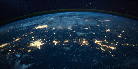 Wall Mural - usa at night from space