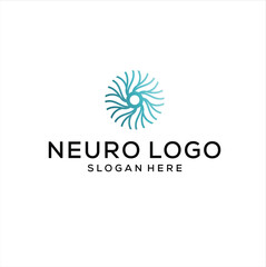 Simple neuro logo design vector concept, neurology for medical icon