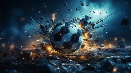 Wall Mural - soccer ball in fire