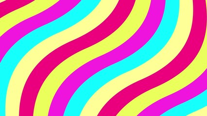 Wall Mural - Loop colorful wavy stripe animation for title movie