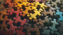 Jigsaw Puzzle Pieces, Collective Effort Integration And Unity With Teamwork Concept As A Business Metaphor For Joining A Partnership Synergy, Ai Generated Image