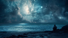 Peaceful Beach Under The Starlit Sky,  The Power Of Time