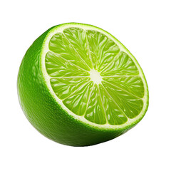 Wall Mural - A Vibrant Green Lime Perfect for Cocktails.. Isolated on a Transparent Background. Cutout PNG.