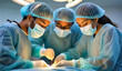 Medical Team Performing Surgical Operation in Operating Room