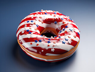 Independence day, Donut with flag of USA