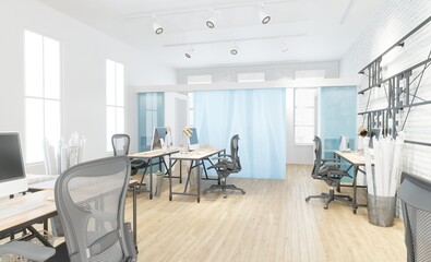 Wall Mural - Modern office interior 3d