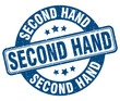 second hand stamp. second hand label. round grunge sign