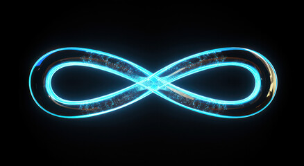 Wall Mural - Infinite Glowing Spiral: A Bright Neon Ray of Endless Energy and Magic in a Dark Space