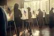 © VICHIZH - Democratic Flag of Choice: United States Presidential Election Symbolizing America's Freedom and People's Vote