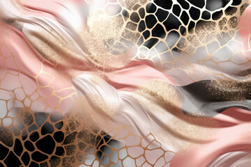 Wall Mural - abstract graphic wave: bright pink gradient