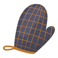 The mitt is a hot pot holder. Vector illustration on a white background