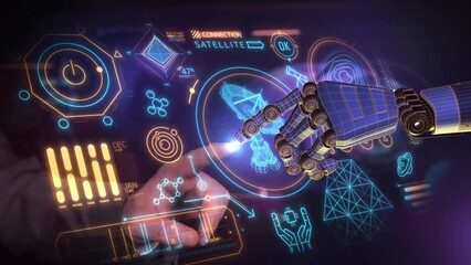 Sticker - animation on the topic of creating artificial intelligence.