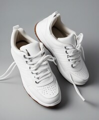 sporty and comfortable sneakers with no branding or markings, white isolated background, studio light at background