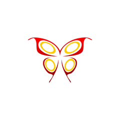 Sticker - Butterfly logo design icon isolated on transparent background