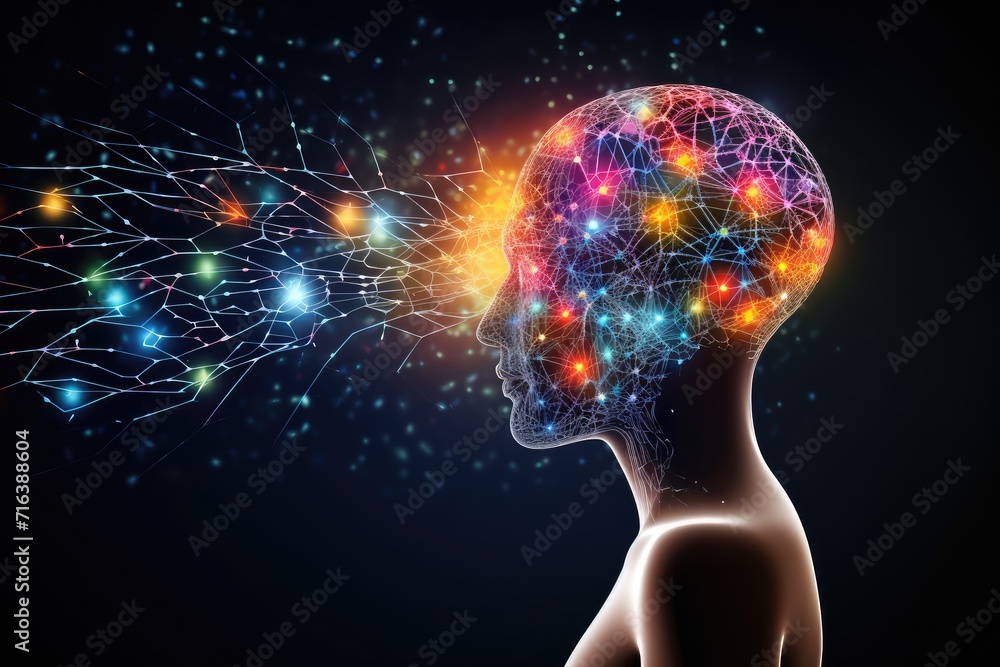 Illustration Stock Nerve cell Neuronal structures. Brain cell Axonal ...