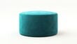 Pouf ottoman, teal, cylindrical, 3d, isolated white background, clean simple,