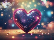 Heart Background Illustration With Gliter Layer For Valentine's Day Theme, 4k Background Footage