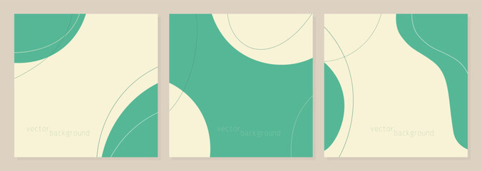 Wall Mural - Set of minimal square banner templates spring green colors. Suitable for publishing on social networks and online advertising. Vector illustration