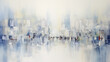 © kichigin19 - city, crowd of people on the street, art work painting in impressionism style, light background white and blue shade design