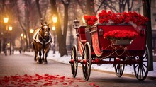Romantic Horse,drawn Carriage Ride For A Couple , Romantic Carriage Ride, Couple, Love