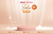 © chosen - best offer sale discount template banner with blank space for product sale with abstract gradient pink background design