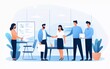 © Harjo - vector illustration Office new client deal - Team of people shaking hands sign of legal business