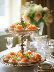 Table With Two Trays of Food