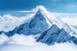 © Wararat - A majestic snowy mountain peak towering above the clouds, its pristine white slopes contrasting against the deep blue sky.