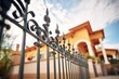 elegant wrought iron fence surrounding a spanish style villa