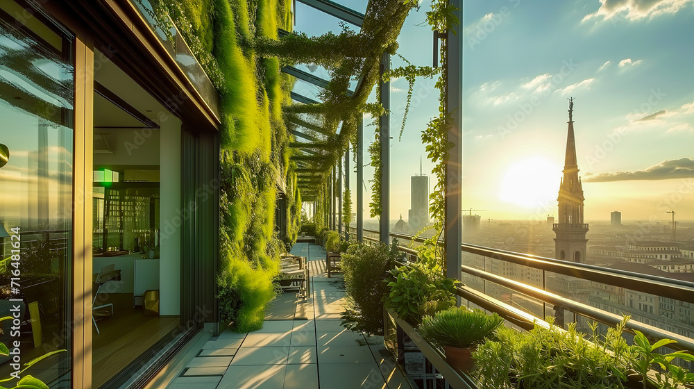 Sustainable Green Architecture in Contemporary Downtown, Futuristic ...
