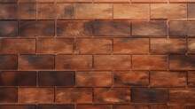 Brick Wall Surface Of Copper Metallic Brown Color