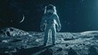Lunar Exploration: Astronaut Standing Alone on the Moon's Surface