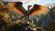 3D Rendered Animation of a flying Archaeopteryx