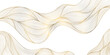 © marylia17 - Vector gold line wave background, abstract luxury elegant pattern. Glitter flow japanese style shape, river, sea cover.