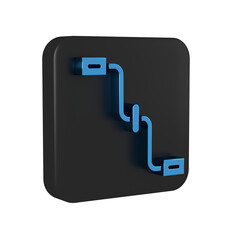 Poster - Blue Bicycle pedals icon isolated on transparent background. Black square button.