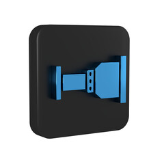 Poster - Blue Pipe adapter icon isolated on transparent background. Plumbing pipeline parts of different shapes. Black square button.