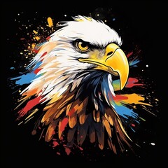 Sticker - Abstract graffiti eagle t-shirt design in vector art style