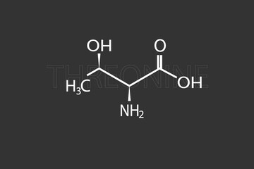 Wall Mural - Threonine molecular skeletal chemical formula	