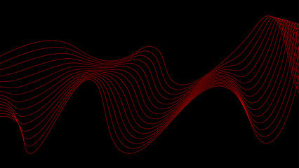 Wall Mural - abstract smooth wavy line on a black background.