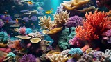 Fototapeta Do akwarium - Colorful life on underwater coral reef Ai Generative