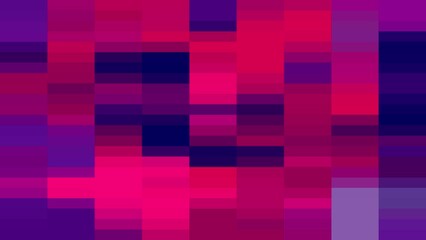 Wall Mural - Animated pink and purple pixel, rippling mosaic. Squares pixel block pattern background. Seamless looping