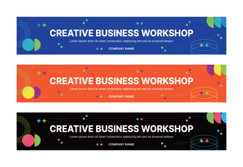 Wall Mural - this is a set of modern style business banner design templates for schools, companies, lectures, wor