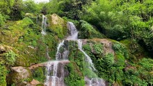 Beautiful Cascading Bakthang Waterfall In The Himalayan Valley In Gangtok Sikkim, India