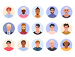 © lovaisme - Portraits and avatars of young men of different appearance and nationality within the circles. A collection of faces and icons of male characters for user profiles. Avatars in circles. Vector graphic