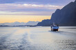 Cruise ship near Lofoten islands, Norway