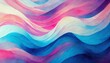 Leinwanddruck Bild - hand drawn abstract dynamic colorful waves pattern collage contemporary print with creative waves pattern with blue and pink colors abstraction texture artistic vertical template for design