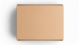 brown cardboard box isolated on white background top view